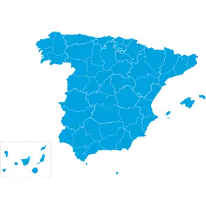 Mapa de provincias para buscar datos del eclipse 2026