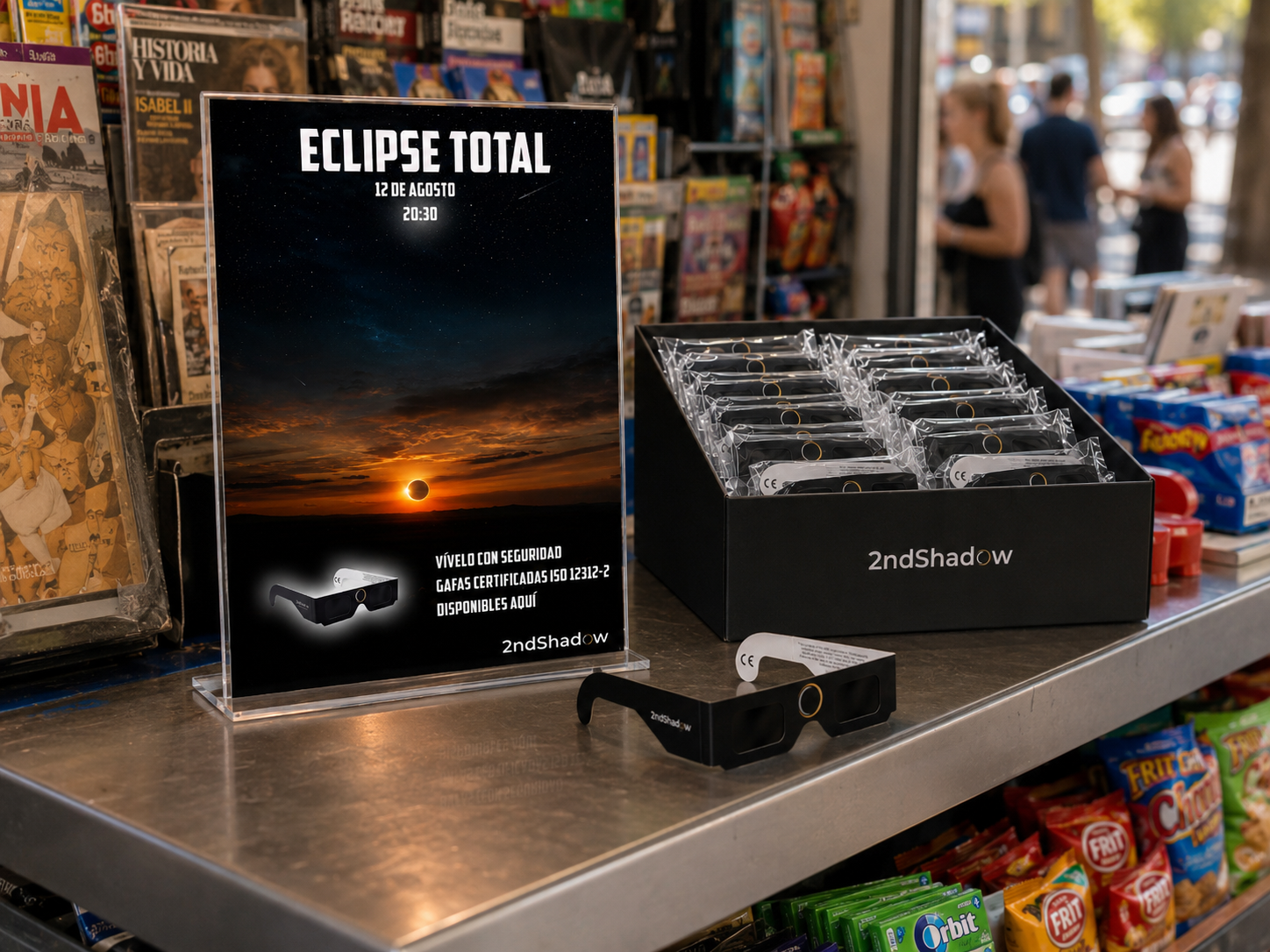Expositor de gafas del eclipse para punto de venta